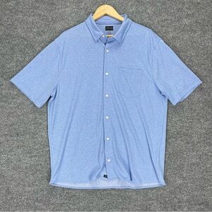 Greg Norman Polo Shirt Men’s XL Light Blue Knit Performance Golf Button Up Polo